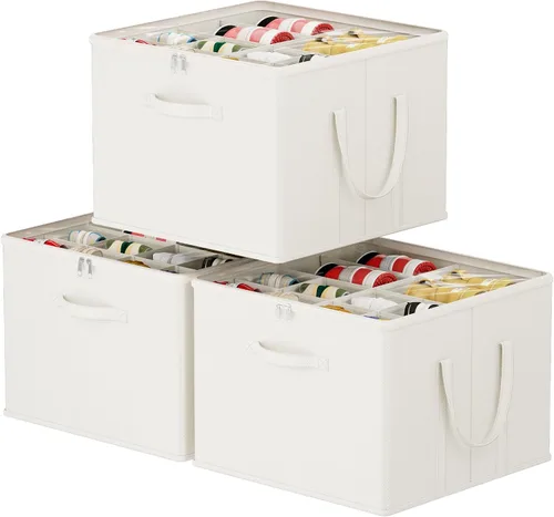 Vista 30 de Lifewit Organizador de almacenamiento de zapatos para armario para 12-16 pares, contenedor de almacenamiento grande de tela con cubierta