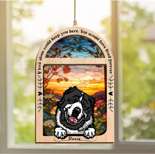 Vista 204 de LOVELYPOD Adorno de Navidad personalizado de sabueso afgano, atrapasoles con nombre, regalos de pérdida de mascotas, regalos para amantes