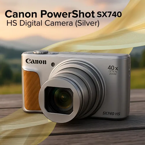 Vista 2 de Canon PowerShot SX740 HS Cámara digital (plata) 9 PC Bundle – Incluye batería de repuesto + AC/DC Rapid Home & Travel Charger + más