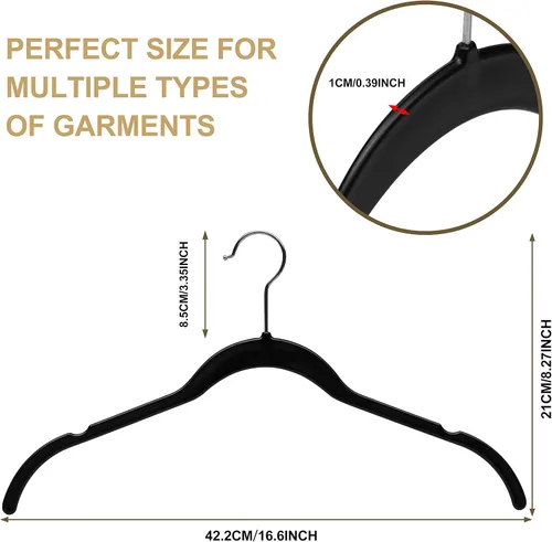 Vista 4 de Quality Hangers Perchas de plástico que no son de terciopelo para la ropa, juego de perchas resistentes para ropa, perchas para armario que ahorran