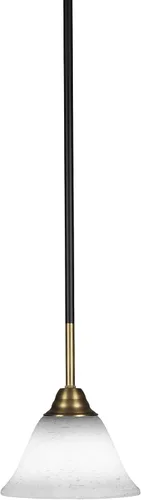 Vista 84 de Toltec Lighting Paramount - Mini colgante de 1 luz en acabado negro mate con cristal de arte perla de 7 pulgadas y estilo negro
