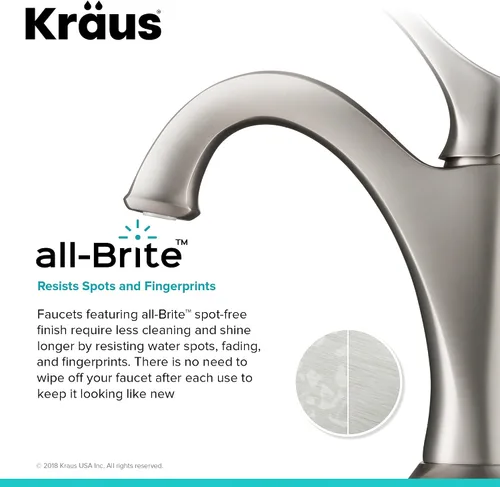 Vista 6 de KRAUS KBF-1201SFS Arlo - Grifo de baño con barra de elevación y placa de cubierta, acero inoxidable All-Brite sin manchas (paquete de 2)