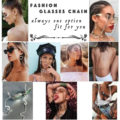 Vista 7 de Sttiafay Cadena de cuentas para lentes para mujer, con forma de corazón, perla, correa para gafas, cordón de retención para lentes de sol, cordón