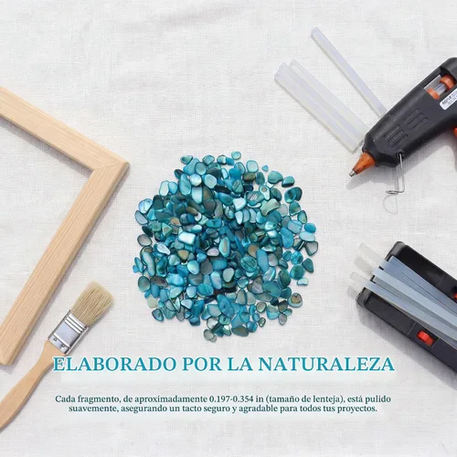 Vista 2 de MOP Pequeñas mini conchas de nácar trituradas azules
