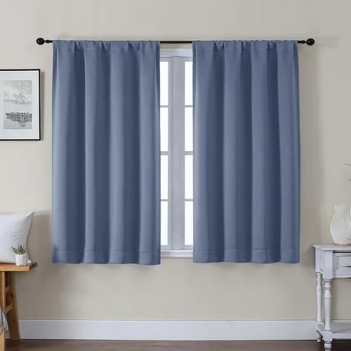 Vista 117 de Gwine Cortinas opacas para dormitorio, 54 pulgadas de largo, paneles de cortina de ventana con aislamiento térmico y reducción de ruido, cortinas