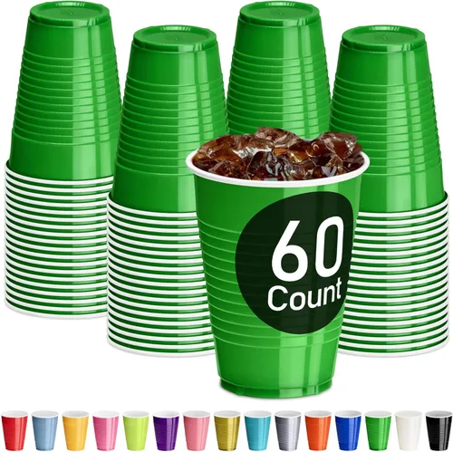 Vista 14 de DecorRack - Vasos desechables y reutilizables de 12 onzas para fiestas de cumpleaños, despedidas de soltera, campamentos, eventos en interiores y al