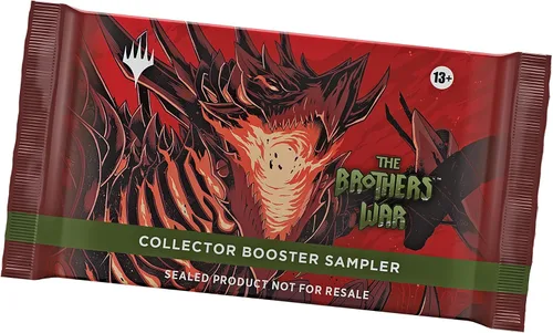 Vista 4 de Magic: The Gathering The Brothers' War Retro-Frame Commander Deck – Bandera bruñida de Mishra (azul-negro-rojo) + paquete de muestra de refuerzo