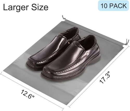Vista 2 de 10 bolsas de viaje para zapatos con cuerda, organizador grande de zapatos, bolsa organizadora para hombres y mujeres, bolsas transparentes