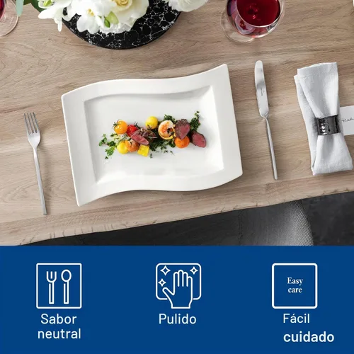 Vista 4 de Villeroy & Boch New Wave - Juego de cubiertos de 64 piezas, diseño elegante y moderno, acero inoxidable 18/10, servicio para 12