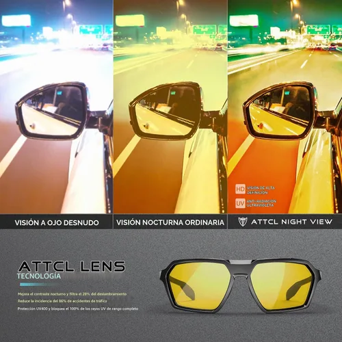 Vista 2 de ATTCL Gafas de sol polarizadas de moda para hombres: ligero hexagonal TR90 Marco UV Protección Deporte Casual Glasse Conducción Viaje Gafas