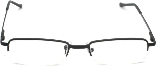 Vista 2 de Paquete de 2 lentes de lectura rectangulares de metal con media montura con estuche para hombres y mujeres