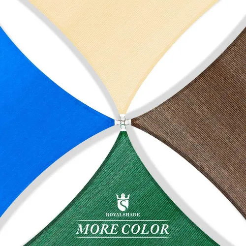 Vista 9 de Royal Shade Toldo de sol beige de 4' x 4' x 4', forma de triángulo RSTAPRT10, UPF50+ 95% de bloqueo UV, 200GSM, uso comercial estándar de alta