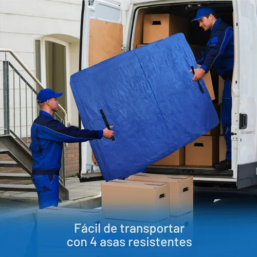 Vista 2 de Bolsas de colchón para mudanza y almacenamiento, funda de colchón impermeable para mudanza con asas resistentes, cremallera fuerte, bolsa de Azul