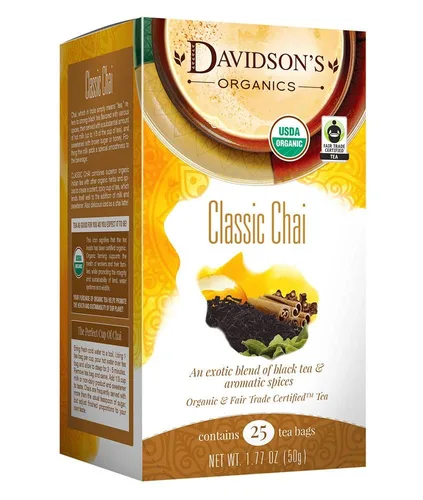 Vista 5 de Davidson's Organics, Manzana Canela, 25 bolsas de té, paquete de 6