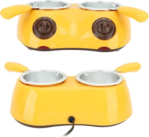 Vista 5 de Fondue eléctrica de chocolate, olla para derretir chocolate, simple de 20 W, 2 ajustes de temperatura para vacaciones para mantequilla (amarillo)