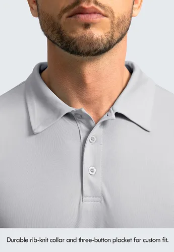 Vista 4 de Camisa polo de manga larga para hombre, ligera, protección solar UPF 50+, camisas geniales para hombres, trabajo, pesca, al aire libre