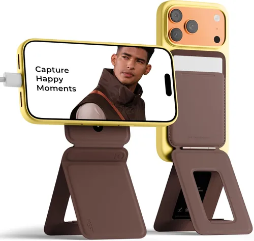 Vista 42 de MOFT MOVAS - Cartera de trípode para iPhone, múltiples ángulos, soporte de teléfono ligero y portátil, cartera magnética de cuero vegano MOVAS