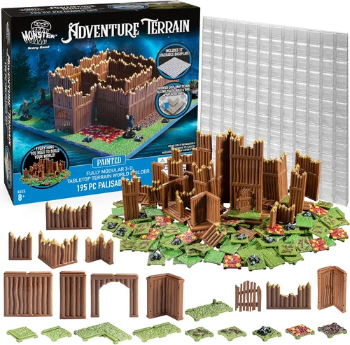Vista 14 de Monster Adventure Terrain - Sistema de construcción intercambiable 3D, juego de expansión de caverna pintada de 141 piezas con base, construye