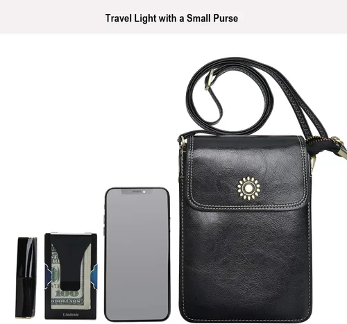 Vista 6 de Lindenle Cartera minimalista pequeña tarjetero delgado bolsillo frontal billetera RFID bloqueo dinero clip mujeres hombres, Negro -, Minimalista
