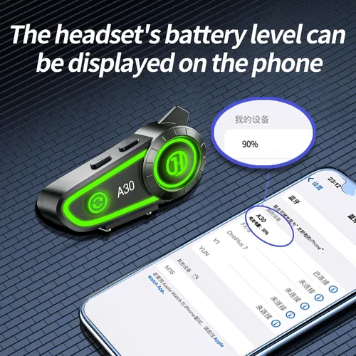 Vista 7 de Altavoces para casco de motocicleta, auriculares Bluetooth, respuesta automática, control de música, 120 horas de reproducción, sistema de alta