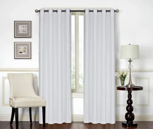 Vista 15 de All American Collection Nueva Cenefa de Cascada Doble de Seda Sintética Sólida Adjunta con Colas (55" x 32", Cenefa Beige)