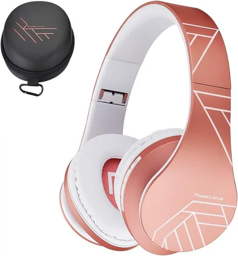 Vista 15 de PowerLocus - Audífonos Bluetooth sobre las orejas, auriculares inalámbricos plegables estéreo con cable y sin cable con micrófono incorporado, Micro