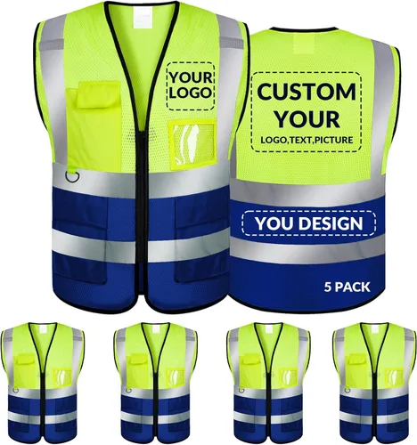 Vista 33 de BeautyWill Chaleco de seguridad personalizado con logotipo Clase 2 Chaleco reflectante de alta visibilidad Chaleco de trabajo protector
