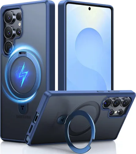 Vista 13 de TORRAS Funda magnética de albaricoque pálido para Galaxy S25 Ultra [compatible con Magsafe] soporte de anillo, a prueba de golpes, translúcida