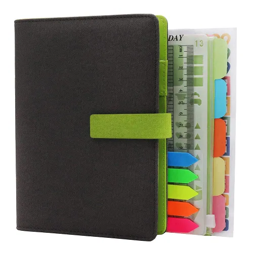 Vista 19 de HXRTANGS A5 Refillable Notebook, Ring Binder Journal Personal Organizer with Lined Paper + Planner Stickers + Subject Dividers + Index Tabs +