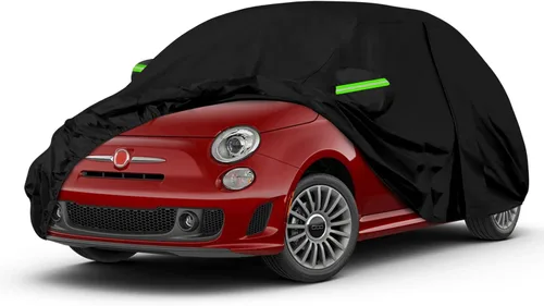 Vista 14 de Fundas impermeables para automóvil de repuesto para Fiat 1957-1975 500/500L/500F, 6 capas para todo tipo de clima, funda de automóvil con puerta