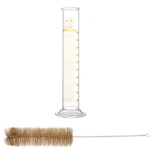 Vista 9 de Juego de probeta graduada de vidrio grueso 5 ml 10 ml 50 ml 100 ml, vidrio con dos cepillos con cepillo, escalas métricas individuales