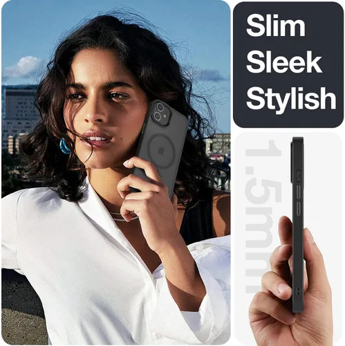 Vista 7 de Fuerte magnético para iPhone 11, compatible con Magsafe, [resistente a caídas de 13 pies] Funda trasera translúcida mate con sensación de piel