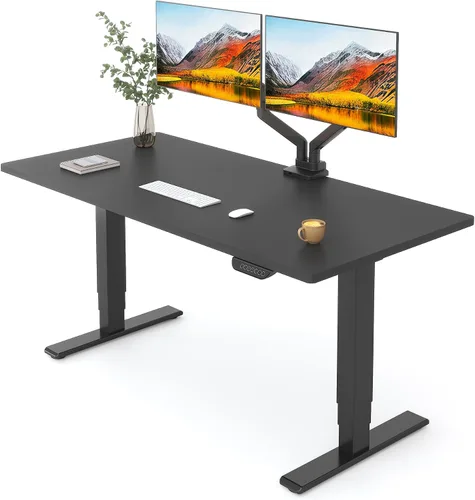 Vista 13 de FLEXISPOT E6 MAX Woodix - Escritorio de pie de madera maciza de acacia de 48 x 24 pulgadas, doble motor, resistente, capacidad de 330 libras