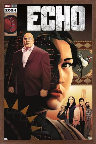 Vista 10 de Trends International Marvel Echo - Póster de pared con portada de cómic, 22.4 pulgadas de largo x 14.7 pulgadas, versión enmarcada en madera