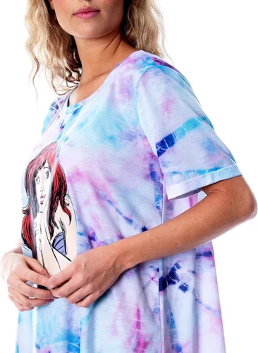 Vista 5 de Disney Princess Ariel - Camisón de dormir para mujer, diseño de sirena, teñido anudado