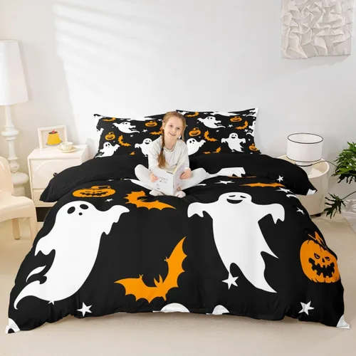 Vista 36 de Feelyou Juego de ropa de cama de Navidad gris para niños, tamaño individual, funda de edredón enana de Navidad para niños, niñas, adolescentes