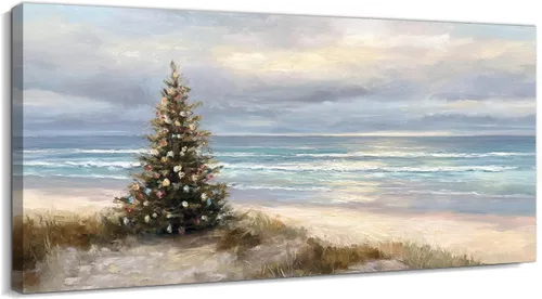 Vista 11 de GUTTATY Lienzo decorativo para pared, cuadros del océano, pintura de arte costero para decoración de pared de sala de estar, póster de mar, arte