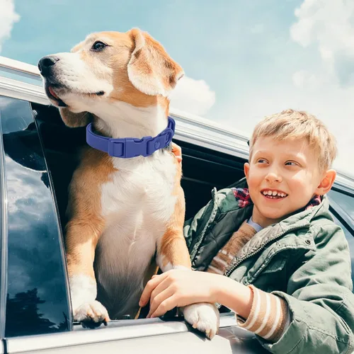 Vista 3 de Collar de perro impermeable de goma suave con hebilla de seguridad, collares ajustables para mascotas para perros pequeños, medianos y grandes