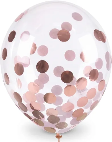 Vista 12 de Globos de látex de confeti, color negro transparente, dorado plateado de 12 Negro y plateado