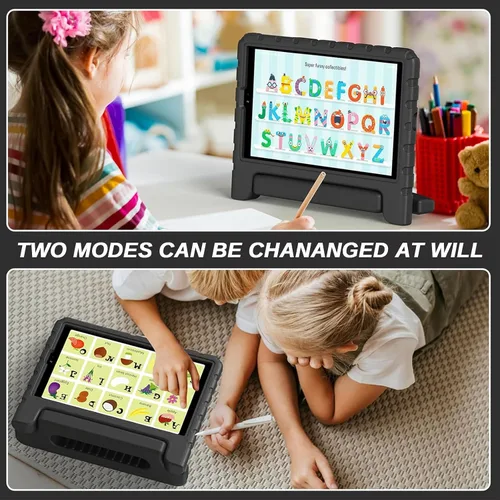 Vista 7 de Funda para tablet Walmart Onn de 8 pulgadas para tableta Gen 4 2024 Modelo: 100135923, funda a prueba de golpes para niños con soporte de mango Negro