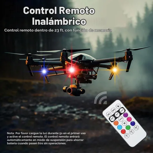 Vista 5 de Flyant Luces estroboscópicas LED inalámbricas con control remoto, 8 colores, impermeable, anticolisión, USB, luz de advertencia, luces inalámbricas