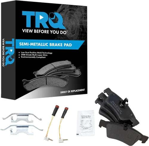 Vista 33 de TRQ Pastillas de freno delanteras semi metálicas compatibles con Ford Expedition 2018-2021 F-150 2018-2020 Lincoln Navigator 2018-2022