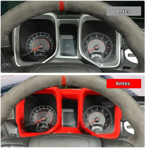 Vista 5 de CheroCar Para Chevrolet Camaro Dashboard Cover Panel Trim Decoración Compatible con Chevrolet Camaro 2010-2015 (rojo)