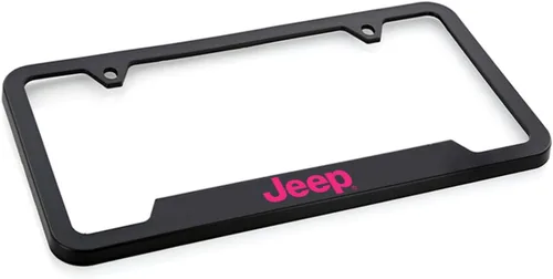Vista 5 de Jeep Marco para matrícula con estampado UV en rosa Tuscadero y plástico negro plateado