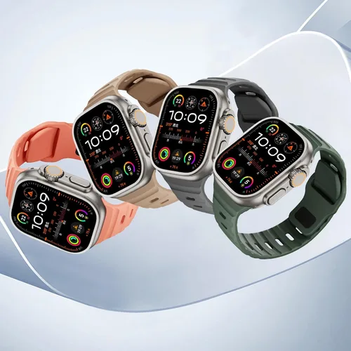 Vista 6 de Correas de silicona deportivas compatibles con Apple Watch Band de 1.929 in, 1.811 in, 1.772 in, 1.732 in, 1.654 in, 1.614 in, 1.575 in, 1.496 in