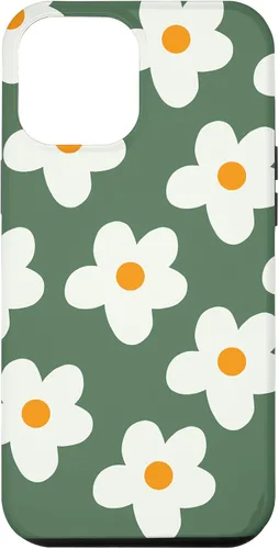 Vista 25 de Retro 60s flower vintage floral pattern sage green Groovy Case for iPhone 16