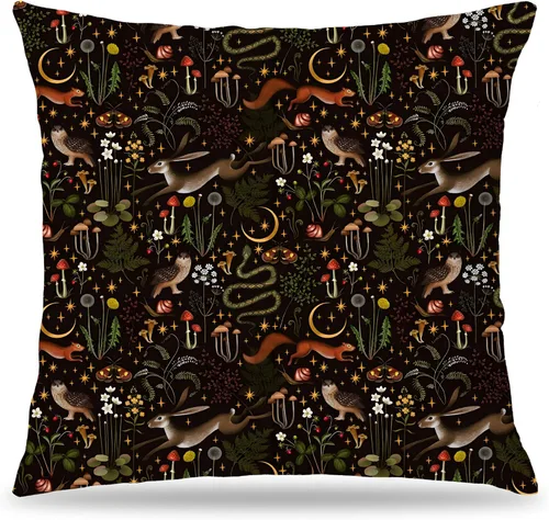 Vista 8 de Fundas de Almohada Gótica de Polilla y Mariposa 18x18, Fundas de Almohada Celestial de Luna de Academia Oscura para Sofá, Decoración Gótica