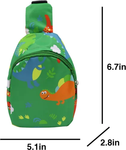 Vista 5 de ANKOMINA Bolso bandolera pequeño para niños, lindo bolso cruzado de dibujos animados, bolsa de hombro de unicornio dinosaurio para exteriores