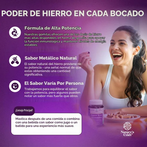 Vista 2 de Gomitas de hierro extra fuertes, constructor de sangre con vitamina C, 30