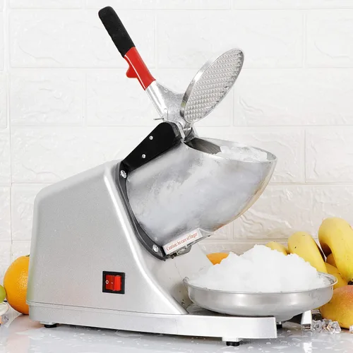 Vista 6 de SUPER DEAL Máquina de afeitar de hielo eléctrica de 300 W mejorada Máquina de afeitar de hielo Trituradora de hielo Máquina de cono de nieve 200